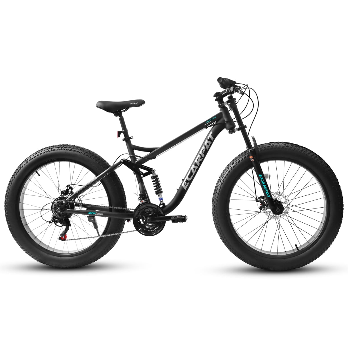 LuckyNote 26" Mountain Bike Full-Suspension 21 Speeds Disc-Brake, 26x4" Fat Tire Bike for Men