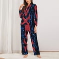 thumbnail image 2 of Haiem pirate skull Pattern Women’s Long-sleeve Sleepwear,Sleepwear Set,2-piece Loungewear Set,Soft PJs Comfy Nightwear with Pockets-Small, 2 of 7