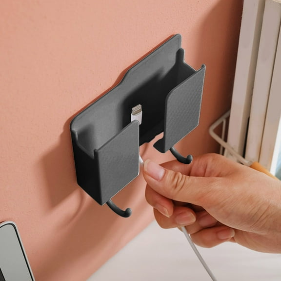 Yonrjhukm Wall Mounted Phone Storage Rack, Bedside Remote Control Organizer, Bathroom and Kitchen Charging Bracket, Plastic Mobile Phone Holder for Tidy Living Space