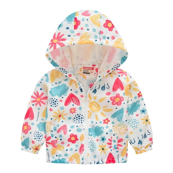 Mercatoo Toddler Boys Girls Waterproo𝐟 Hooded Jackets Baby Cotton Lined Lightweight Windbreaker Rain Jacket Baby Raincoat