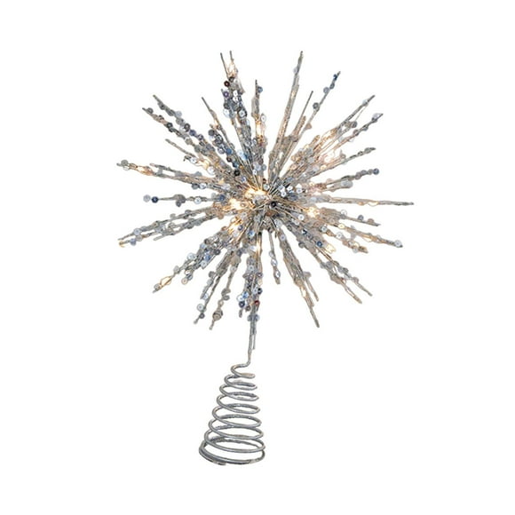 Adorno Para La Parte Del árbol De Navidad, Diseño Decorativo Para Festivales, Con Estrellas Brillantes Y Plateado