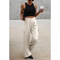 thumbnail image 2 of Womens High Waisted Wide Leg Cargo Pants Baggy Casual Combat Military Pants with 4 Pockets, 2 of 6