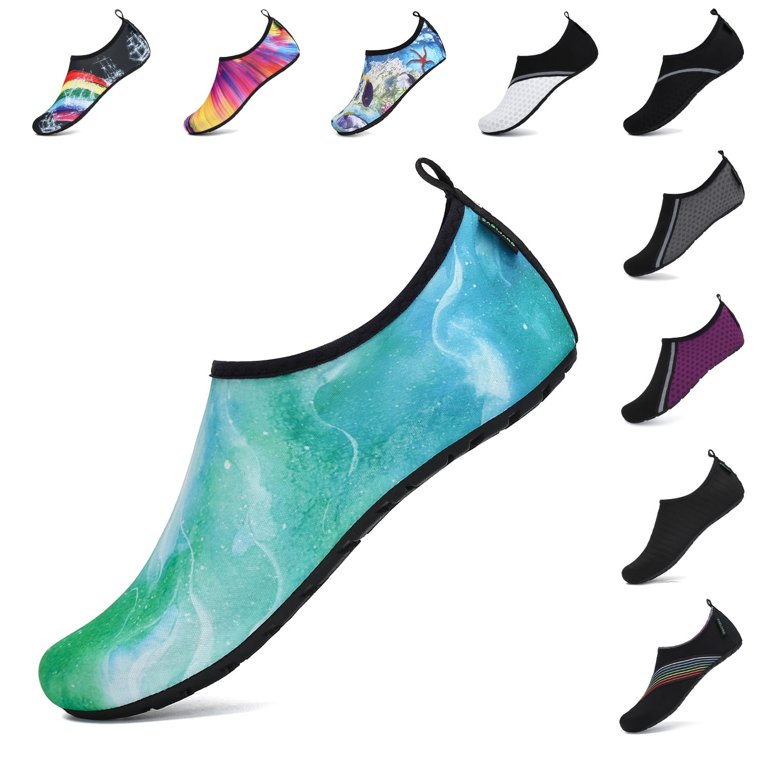 SAGUARO Rubber Sole Aqua Water Shoes Summer Durable Swim Socks for Women Men Beach Slipper Adult, Unisex 