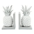 thumbnail image 2 of Sagebrook Home S/2 Polyresin 10"H Pineapple Bookends White/Silver, 2 of 3