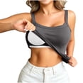 thumbnail image 3 of Ichuanyi Women's Round Neck Padded Camisole, Sleeveless Built-in Bra Tank Top, Solid Color Supportive Cami Blouse, Comfortable Shapewear Top, 3 of 9