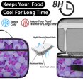 thumbnail image 4 of Purple Butterfly Pattern Teens Insulated Bento School Lunch Bag, 12 Can Capacity, for Work, Picnic or Travel, 10.6x7.7x4.3 Inches, 4 of 5