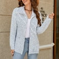 thumbnail image 5 of clear 50% off Usmixi Sweater Coat for Women Winter Knit Sweater Coat for Women Open Front Zipper Loose Stand Neck Sweater Cardigan Winter Long Sleeve Cozy Knitted Outerwear with Pocket Weekly Deals, 5 of 5