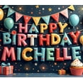 thumbnail image 3 of Colorful Design Birthday Banner Balloon Decoration Happy Birthday Banner Party Decoration for Birthday Party Kids Celebration Event, 3 of 7