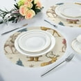 thumbnail image 4 of 15.4" Round Placemat Set of 4 Polyester Fabric Place Mats Non-Slip Dining Kitchen Table Mats for Kitchen Party Decor Retro Santa Claus and Reindeer, 4 of 5