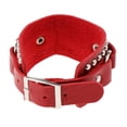 thumbnail image 3 of 2xPunk Pulsera de cuero ajustable Brazalete con cinturón ancho para hombres y mujeres Rojo 2 piezas, 3 of 8