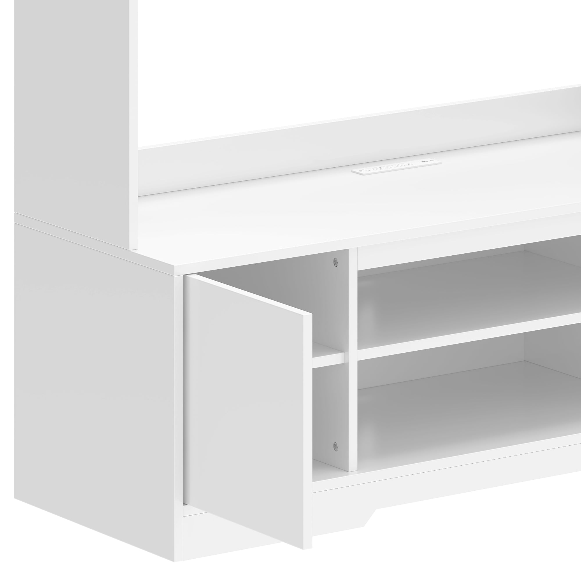 Uforic Wall Unit TV Stand with Storage for TVs up to 65", Large Modern Entertainment Center, White