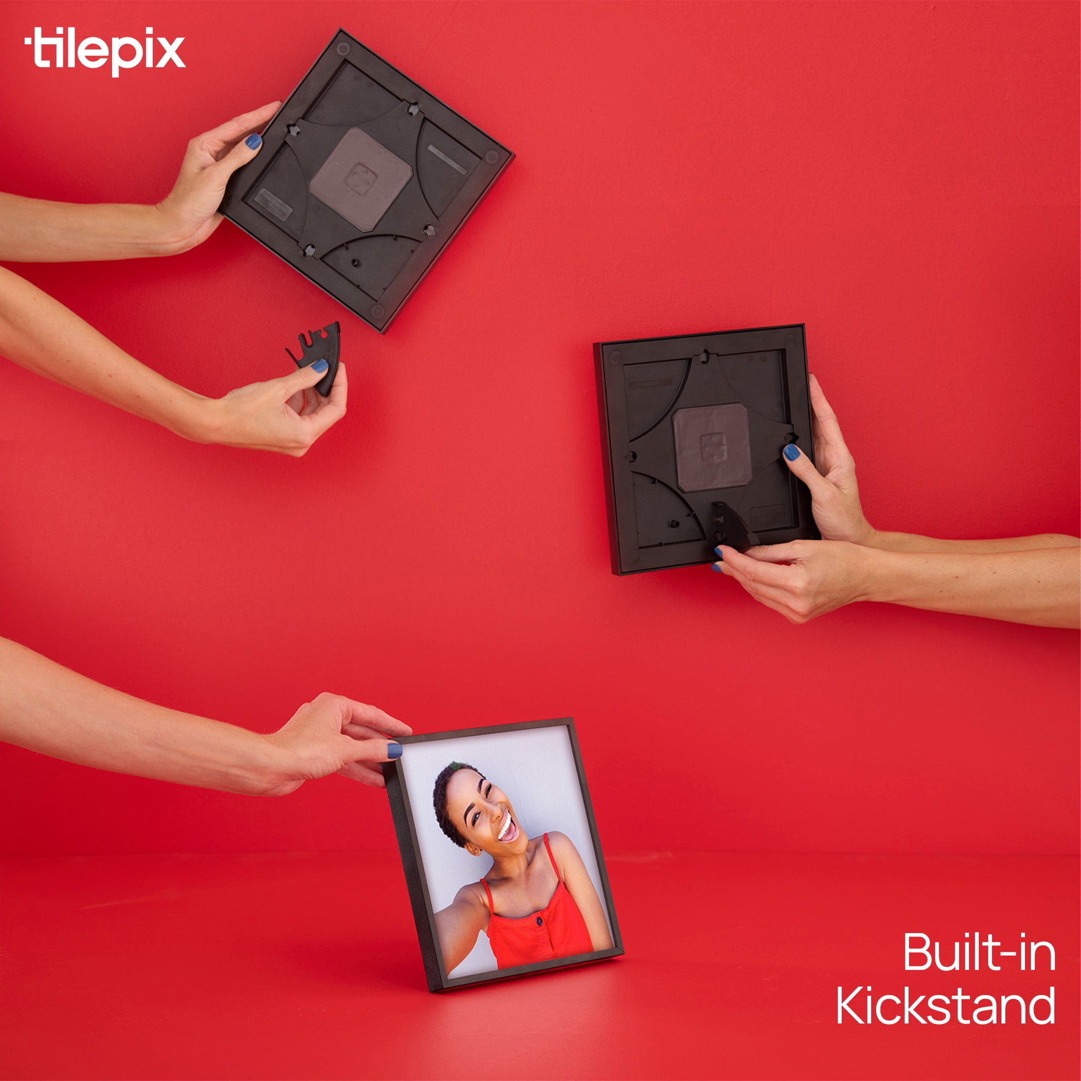 TilePix Nail Free Black Frame, 8-Piece Split Image