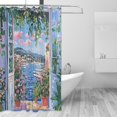 thumbnail image 2 of Yayeee Shower Curtain with Hooks 72"x72" Waterproof Fabric Bathroom Hanging Decor, Blue Floral Window, 2 of 5
