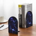 thumbnail image 5 of Lsque Blue thunder bolt light Printed Wood Bookends,Non-Skid Bookend for Shelves,Heavy Duty Support Bookends,Non-Slip Foam Pads for Office, Home, and Library,1 Pair, 5 of 8