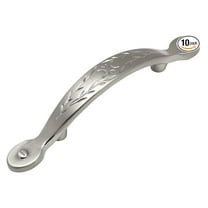 Cabinet Pulls 10 Pack - 3 Inch Hole Centers Leaf Design Handles - 5-3/4 Inch Kitchen Cabinet Hardware - Bathroom Drawer Pulls - Brushed Finish
