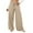 Khaki, variant on Wyobmus Women's Wide Leg Linen Pants With Pockets Lightweight Elastic Waisted Drawstring Loose Lounge Trousers Gray
