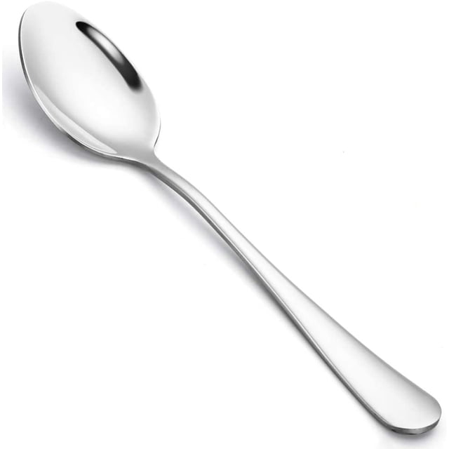 Cucharas de plata de acero inoxidable de calidad alimentaria premium de 12 piezas, plateadas, 6,7 pulgadas Namotu WRJM-230