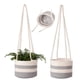thumbnail image 4 of Maceta de jardinería Decoración de jardín Cuerda de algodón trenzada Cesta colgante larga Cesta colgante para plantas Cesta para plantas Cesta para macetas con cordón, 4 of 6