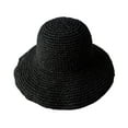 thumbnail image 2 of Summer Autumn Hat for Women Retro Flat Drooping Hat Brim Hand made Straw Hat Ladies Outdoor Sun Beach Straw Hat, 2 of 8