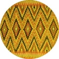 thumbnail image 1 of Ahgly Company Machine Washable Indoor Round Southwestern Yellow Country Area Rugs, 4' Round, 1 of 4