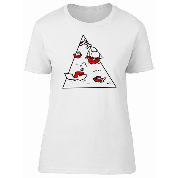 Bermuda Triangle With Boats Tee Women's -Image by Shutterstock