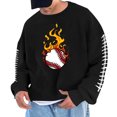 thumbnail image 1 of Sudadera sin capucha para hombre, cuello redondo, deportiva, con estampado de béisbol, sudadera con capucha, manga larga, blusa de poliéster para hombre, 1 of 4