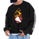 thumbnail image 1 of Sudadera sin capucha para hombre, cuello redondo, deportiva, con estampado de béisbol, sudadera con capucha, manga larga, blusa de poliéster para hombre, 1 of 4