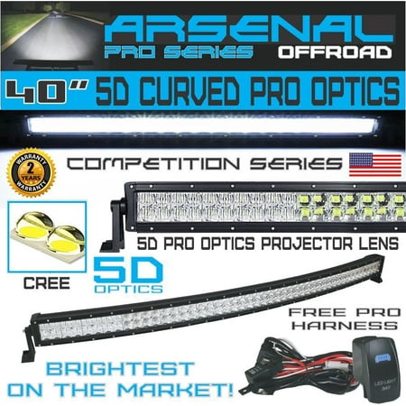 No.1 2018 5D 40 inch Curved Pro Optics 39,000LM CREE LED's Aresenal LED Light