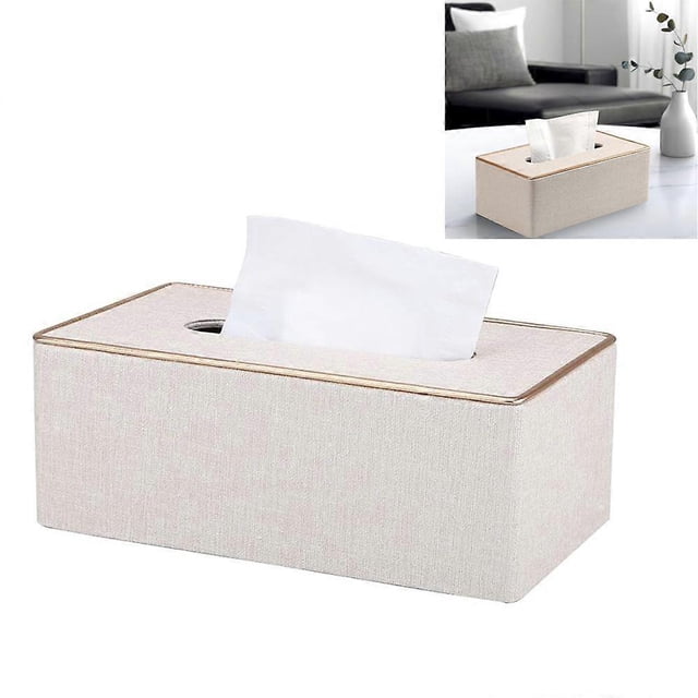 Fashion Leather Tissue Box - Pearl White - 25*13.5*10.5cm - 1pc