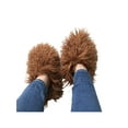 thumbnail image 3 of Frontwalk Unisex Warm Shoes Memory Foam Slipper Socks Plush Lined Booties Slippers Bedroom Cozy House Shoe Mens Womens Fluffy Brown 4-4.5, 3 of 5