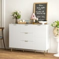 thumbnail image 2 of HOMCOM Buffet Bahut avec 3 Tiroirs et Tablettes Ajustables, Blanc, 2 of 10