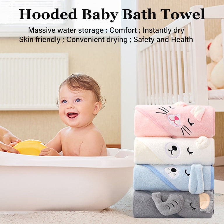 Baby Hooded Bath Towel – 27.5" X 55", Ultra Absorbent, Cute Tiger Design, Unisex