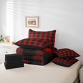 thumbnail image 4 of Christmas Plaids Bed in a Bag King Size 7 Pieces,Red Black Buffallo Check Gingham King Comforter Set Reversible,Xmas Bedding Sets All Season with Comforter, Sheets, Pillowcases & Shams, 4 of 5