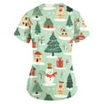 thumbnail image 5 of Garbnen Womens Holiday Scrub Tops Funny Xmas Printed V Neck Short Sleeve Fall Scrubs Top Nursing Tops with Pocket S-5XL, 5 of 5