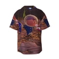 thumbnail image 6 of Lsque Pikmin print Men's Cuban Collar Short Sleeve Shirt Summer Beachwear Casual Button Down Fashionable Vacation Leisure Shirt-XX-Large, 6 of 7