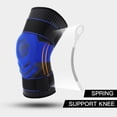 thumbnail image 2 of Generic Support de Genou pour Cyclisme et Course - Manchon de Compression Tricoté Respirant avec Rembourrage en Gel de Silicone, Sangle Réglable, Unité Unique en Noir et Bleu, Taille g, 2 of 6