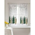 thumbnail image 3 of Christmas Tree Curtains 54 Inch Length,Sheer Curtains for Bedroom Living Room Window Merry Christmas Grey Xmas Tree Winter Snowflake Voile Drapes Kitchen Curtains Small Half Window 42"x54" 2 Panels, 3 of 7