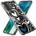 thumbnail image 2 of MUNDAZE Motorola Moto G Play 2023 Shockproof Clear Hybrid Protective Phone Case Black White Hearts Love Graffiti Cover, 2 of 5