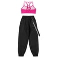 thumbnail image 4 of Doomiva Kids Girls 2 Pieces Dance Camisole Crop Tank Top and Pants Set Modern Jazz Street Dance Hot Pink 8, 4 of 7