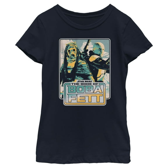 Girl's Star Wars: The Book of Boba Fett Tatooine Survivors Graphic Tee Navy Blue X Small
