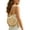 Beige, variant on Women Paper Rope Casual Straw Crossbody Bags with Tassel Stylish Circle Rattan Satchel Pack Lightweight Handmade Woven Sling Pouch Beach Vacation Handbag (Beige)