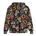 thumbnail image 5 of Uorisanigo Sugar Skull Hoodie for Women Lightweight Long Sleeve Womens Oversized Hoodies Warm Pocket Fall Outfits Winter Clothes Soft Womens Full Zip Up Hoodies Size 2XL, 5 of 7