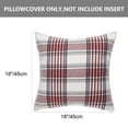 thumbnail image 4 of PiccoCasa Cotton Linen Throw Pillowcase 18"x18" Plaid Throw Pillow Cover, Red and Gray, 4 of 7