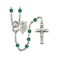thumbnail image 1 of ST. JOHN PAUL II Silver-Plated Rosary 6mm December Blue Fire Polished Beads Crucifix Size 1 3/8 x 3/4 medal charm, 1 of 1