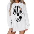 thumbnail image 2 of WEIWEN Halloween Sweatshirts for Women Oversized X-Ray Skeleton Printed Maternity Sweaters Pregnancy Announcement Shirts Tops Womens Fall Fashion Clothing White, S, 2 of 6