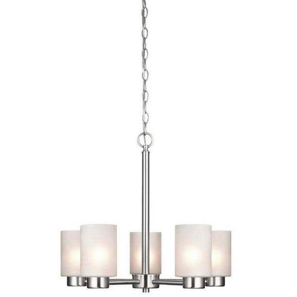 Westinghouse 62274 5 Light Medium Base 20 6 Sylvestre Brushed Nickel Finish With Frosted Seeded Glass Chandelier Fixture Com Sylvestre Brushed Nickel Finish, Seeded Glass Light Fixtures
