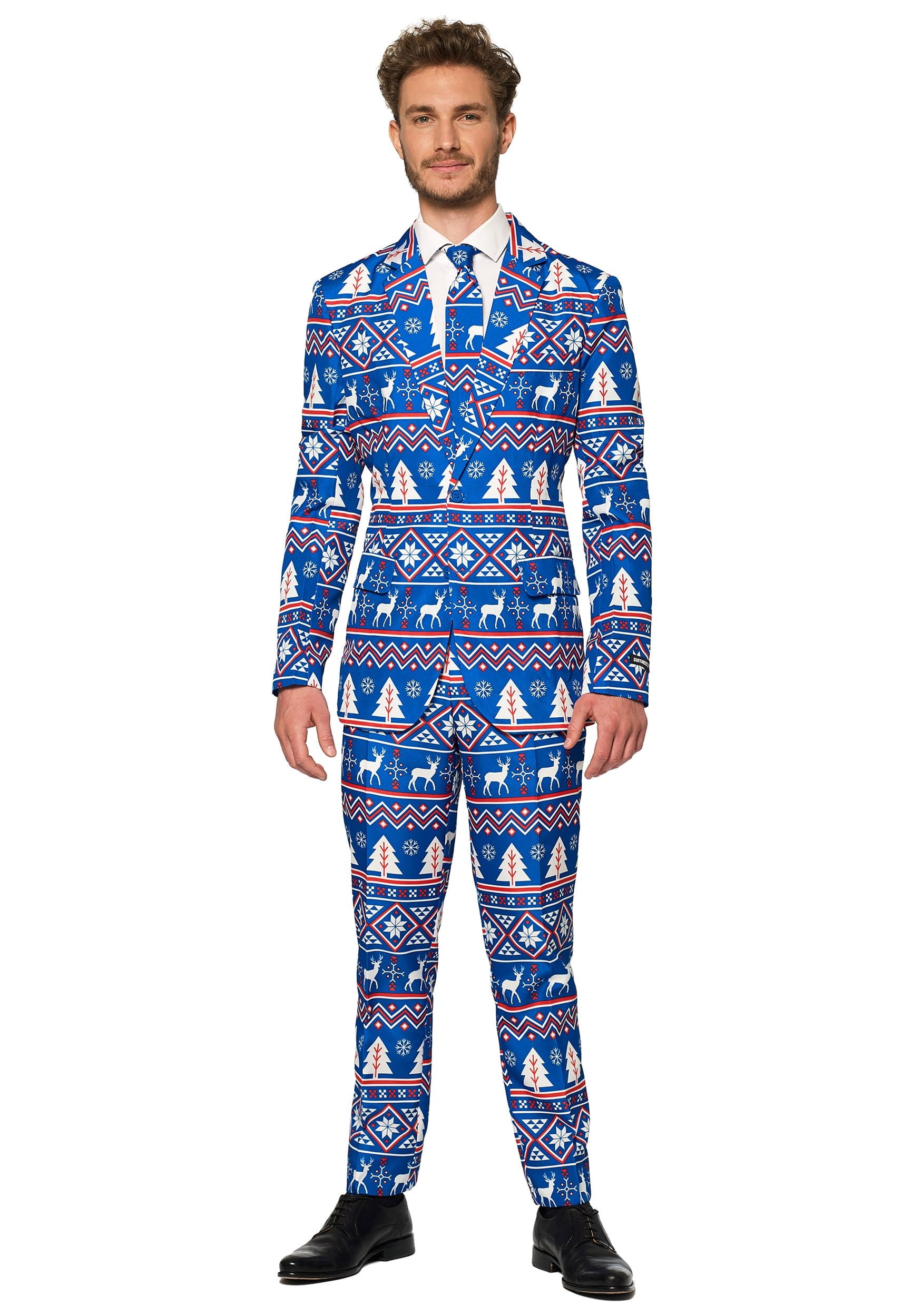 Suitmeister Men's Christmas Red Nordic Christmas Suit - Walmart.com