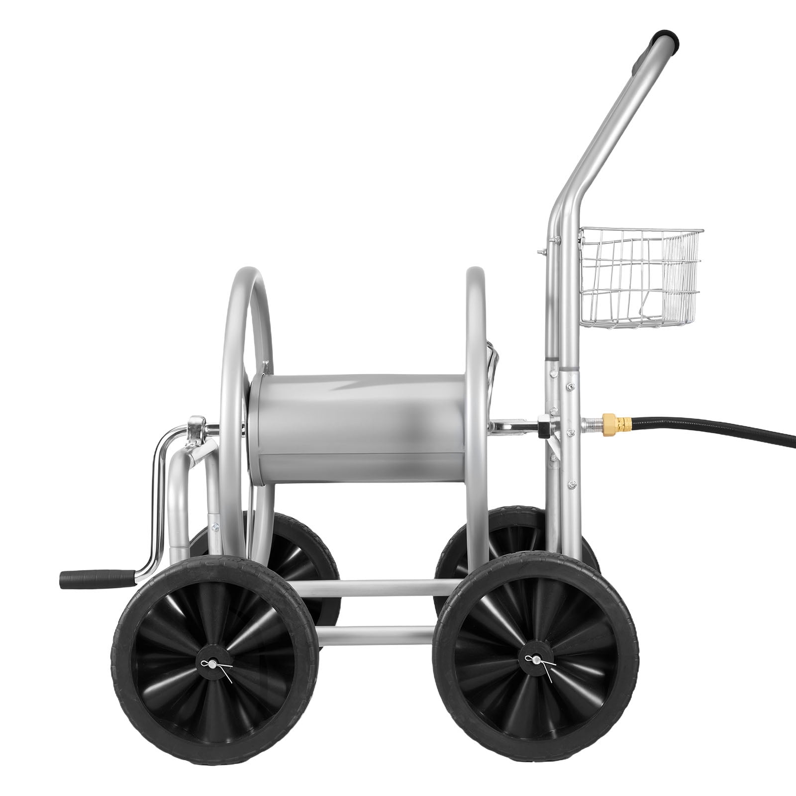 300ft 5/8" Hose Reel Cart, 4 Wheels, Heavy Duty Steel