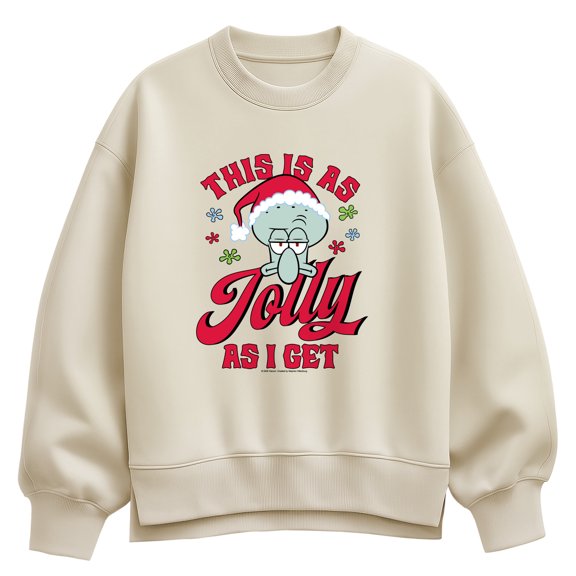 SpongeBob SquarePants - This Is As Jolly As I Get - Women's Oversized Fleece Crew Sweatshirt