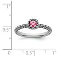 thumbnail image 5 of 925 Sterling Silver Stackable Expressions Checker-cut Pink Tourmaline Ring Size: 6; for Adults and Teens; for Women and Men, 5 of 5